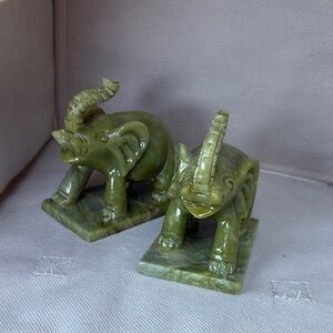 Green Elephant Sculptures small green